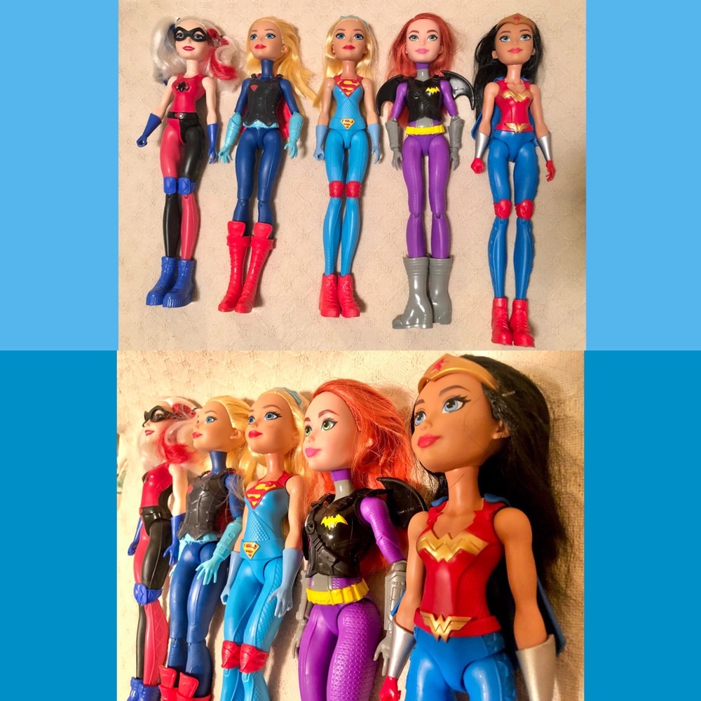 Lot of DC  supergirls batgirl harley quinn Wonder Woman dolls figures